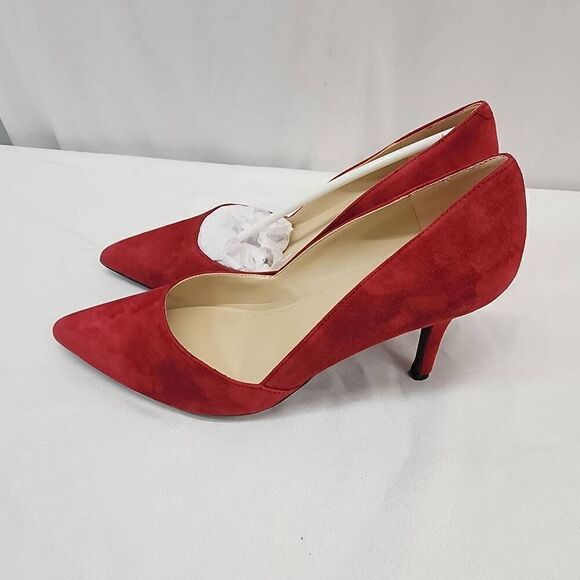 Marc Fisher Size 8.5 Women's Tuscany Suede Red Multi Ankle-High Pump - Picture 5 of 9